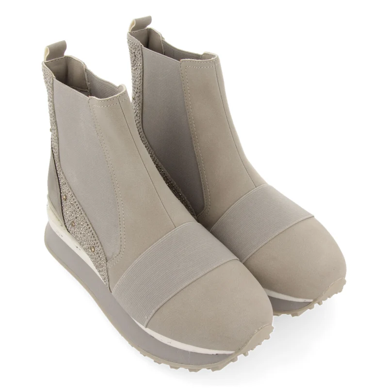 Eggedal women's grey chelsea boot-style sneakers with crystals