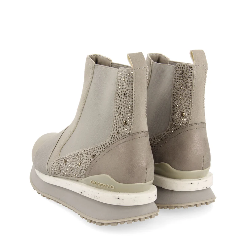 Eggedal women's grey chelsea boot-style sneakers with crystals