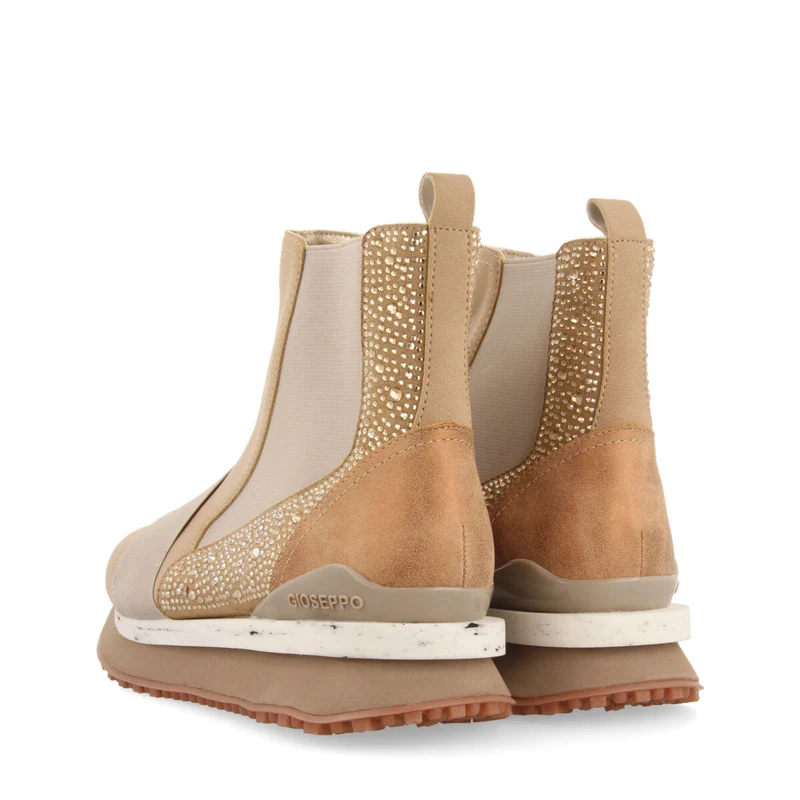 Eggedal women's beige chelsea boot-style sneakers with crystals