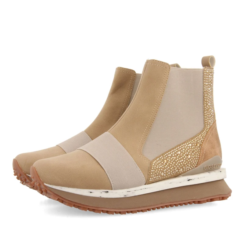Eggedal women's beige chelsea boot-style sneakers with crystals