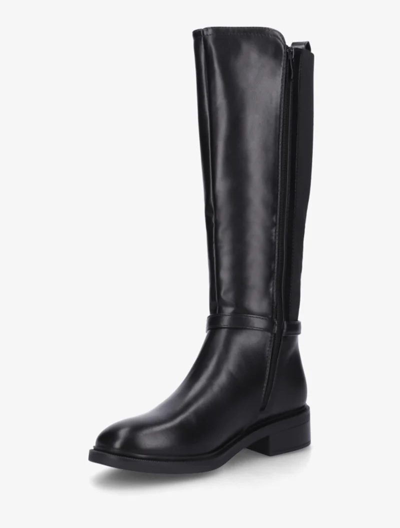 Bottes style cavalière à boucle fantaisie - Noir
