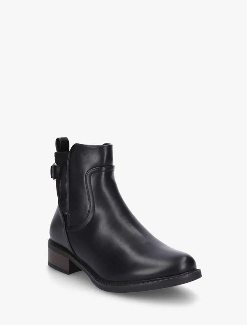 Bottines en simili et suédine - Noir