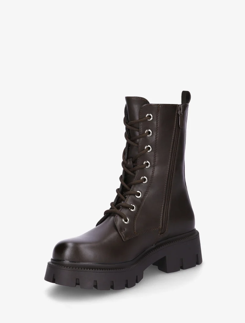 Bottines montantes à lacets - Chocolat