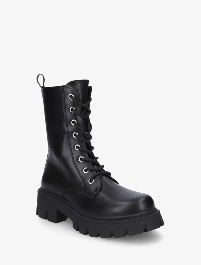 Bottines montantes à lacets - Noir