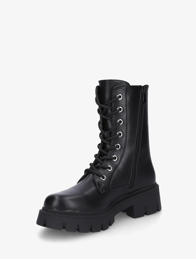 Bottines montantes à lacets - Noir