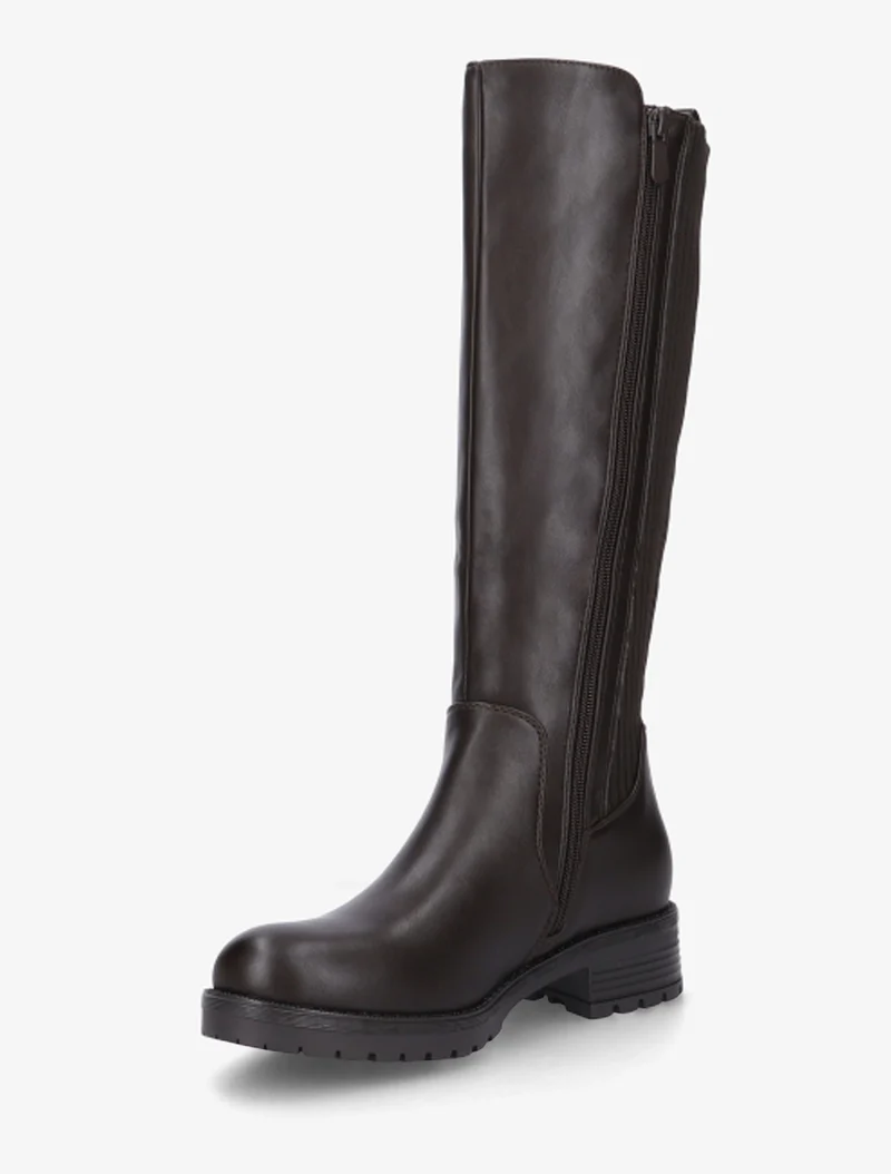 Bottes élastiquées en tissu côtelé - Chocolat