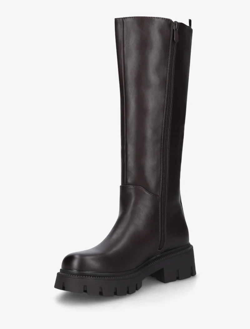 Bottes élastiquées en simili - Chocolat