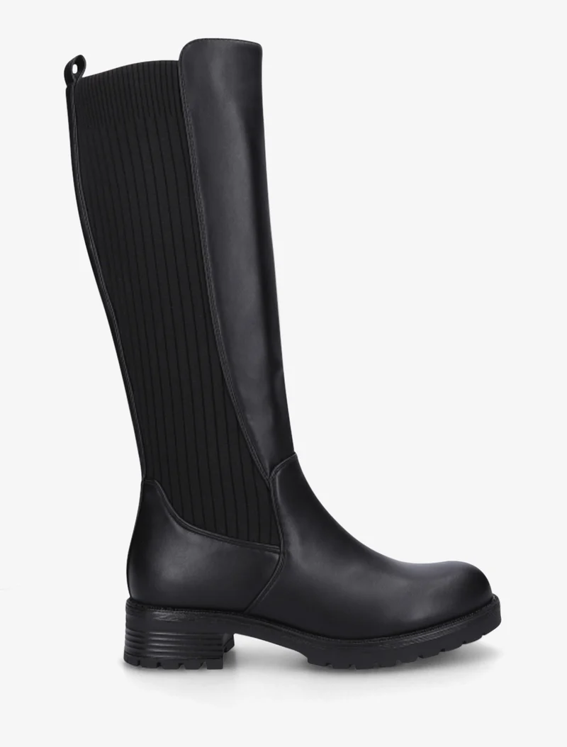 Bottes élastiquées en tissu côtelé - Noir