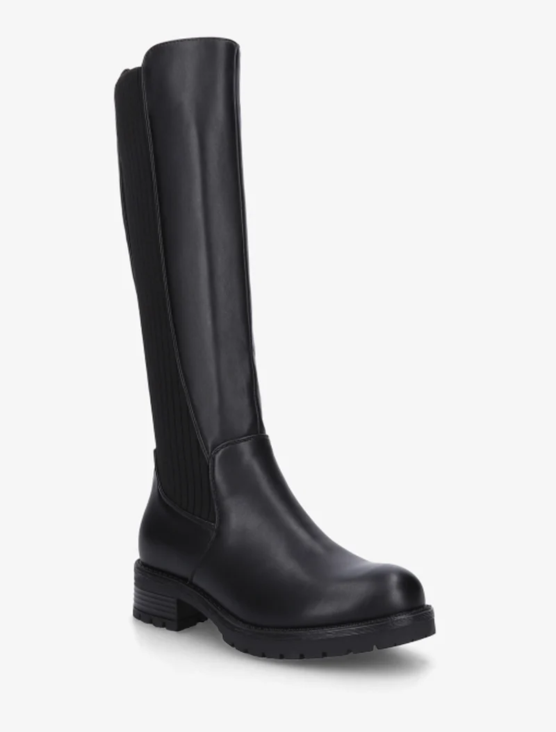 Bottes élastiquées en tissu côtelé - Noir