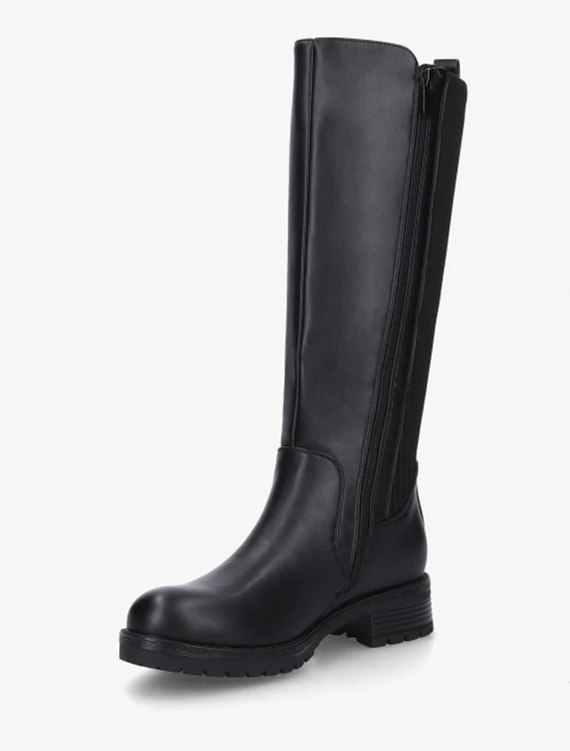 Bottes élastiquées en tissu côtelé - Noir