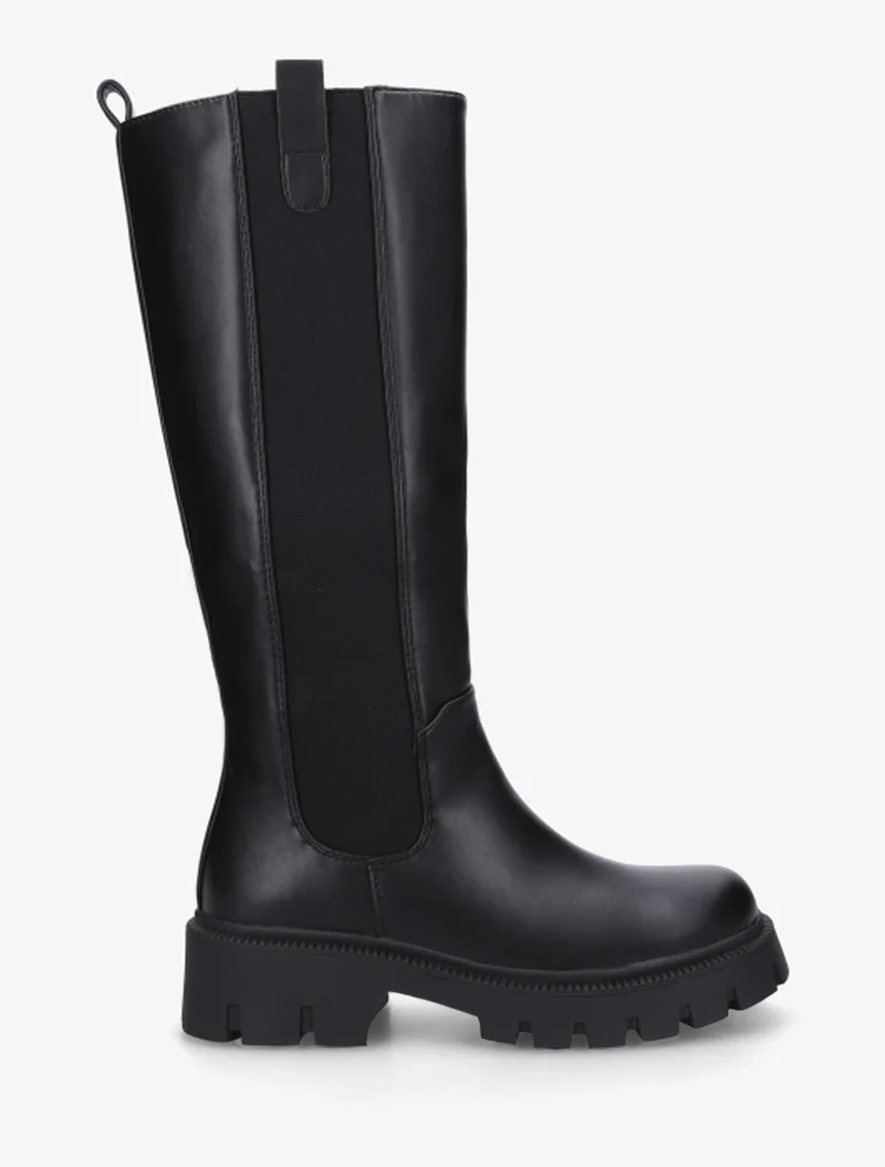 Bottes élastiquées en simili - Noir