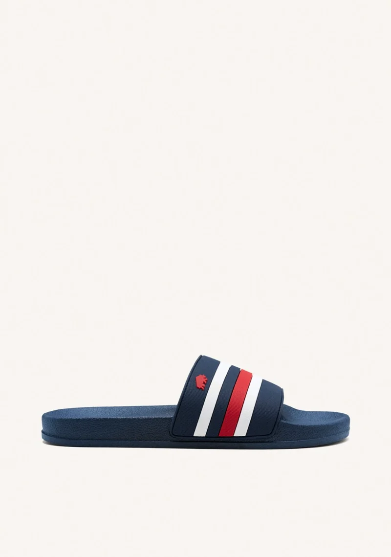BLUE NAVY SLIPPERS WITH COLOR DETAILS FOR MEN BURGIO