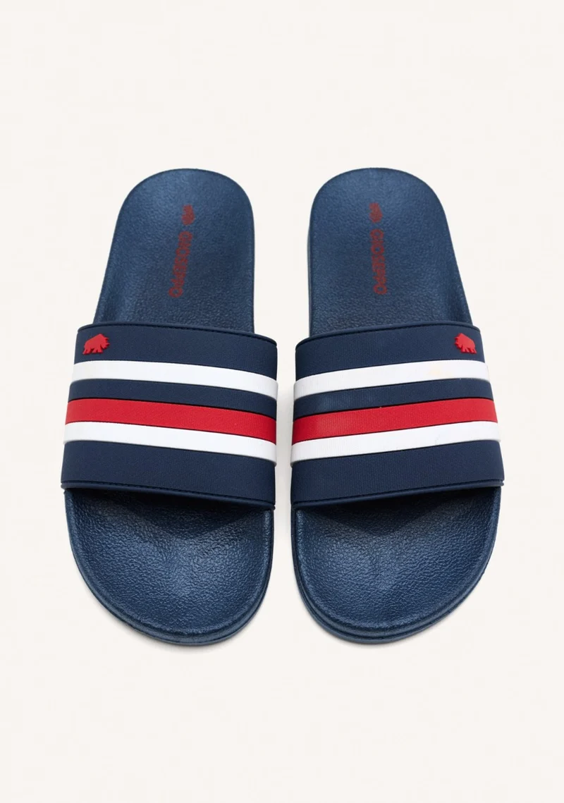 BLUE NAVY SLIPPERS WITH COLOR DETAILS FOR MEN BURGIO