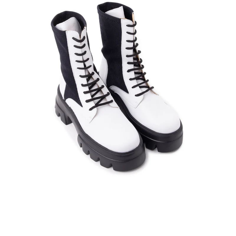 Newark White Leather