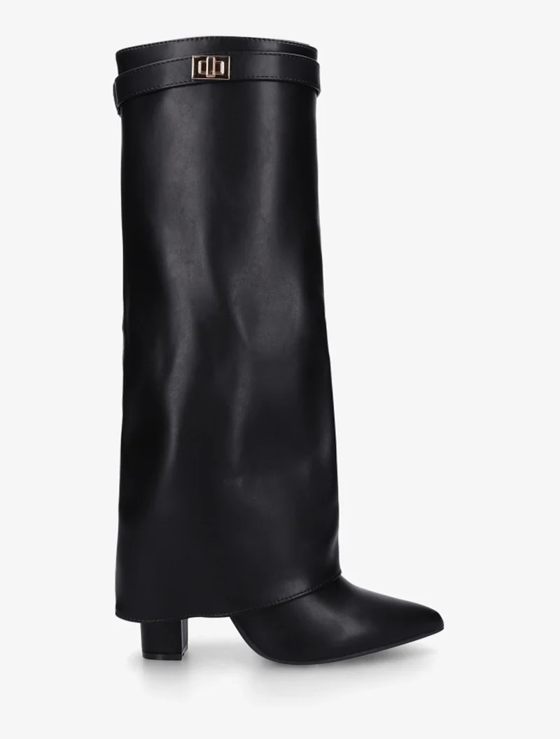 Bottes en simili à revers - Noir