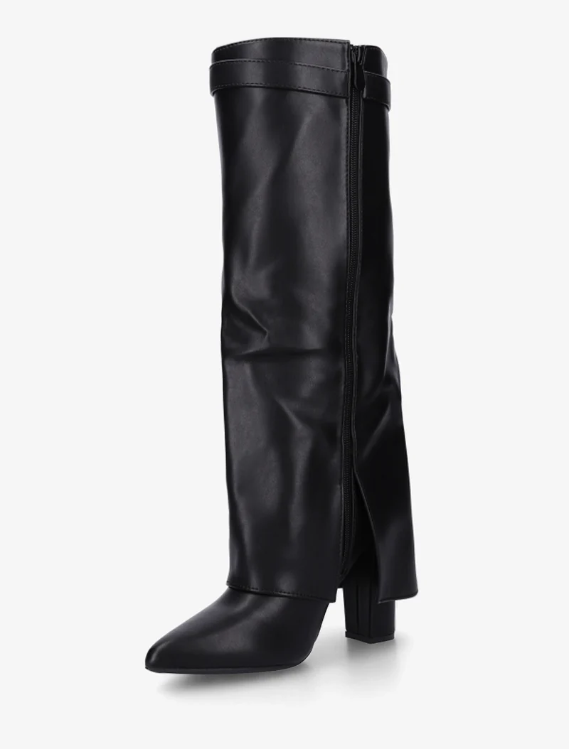Bottes en simili à revers - Noir