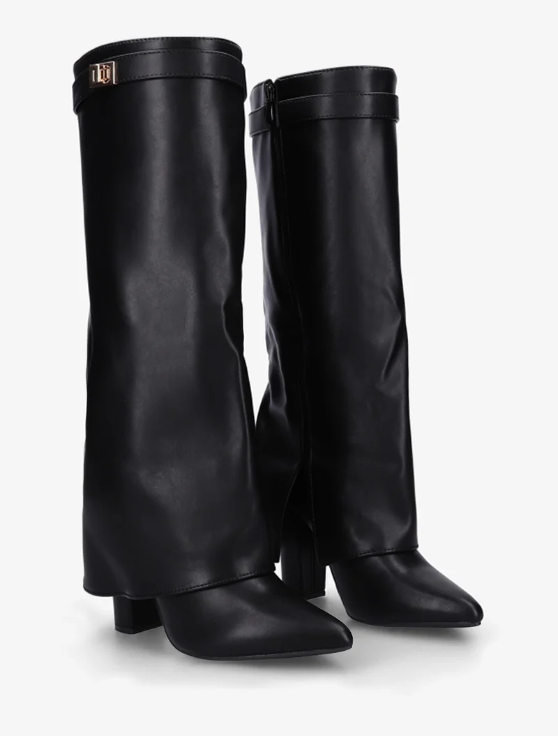 Bottes en simili à revers - Noir