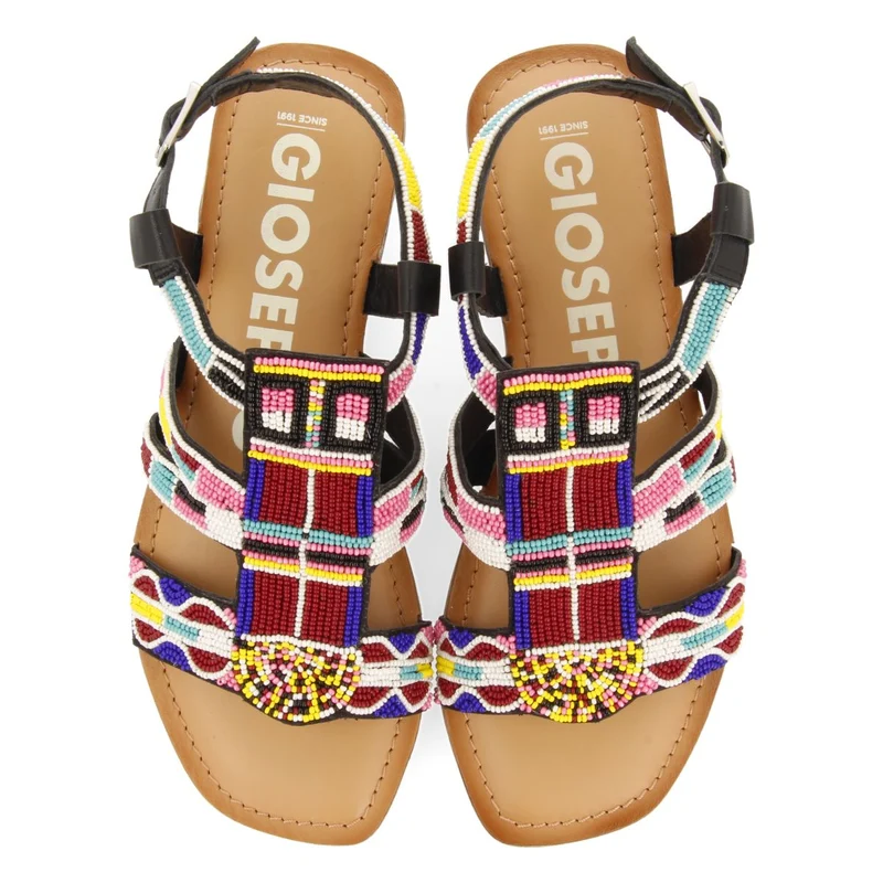 ETHNIC MULTICOLOR STONE SANDALS FOR WOMEN RACCUJA