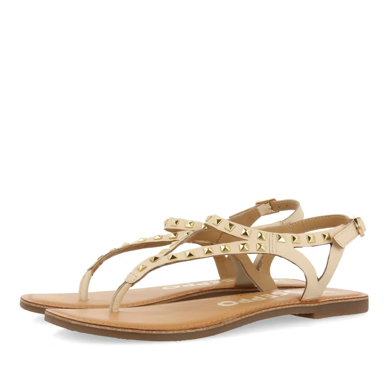 OFF-WHITE LEATHER SANDALS WITH STUDS FOR WOMEN TRILBY