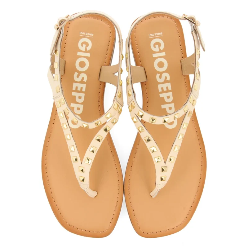 OFF-WHITE LEATHER SANDALS WITH STUDS FOR WOMEN TRILBY