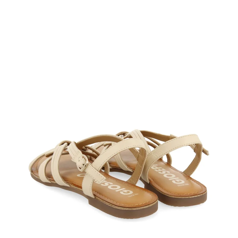 OFF-WHITE LEATHER SANDALS WITH CROSS STRAPS FOR WOMEN GOLAJ