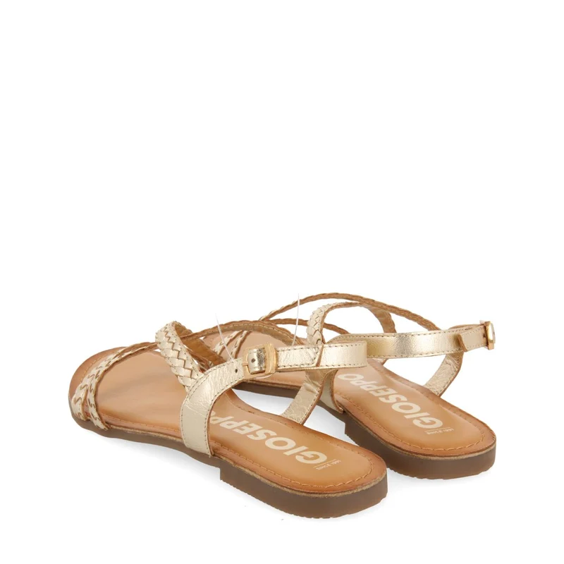 GOLDEN BRAIDED LEATHER SANDALS FOR WOMEN CAPACI