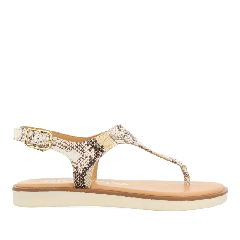 OFF-WHITE SNAKE PRINT LEATHER SANDALS FOR WOMEN XIBER