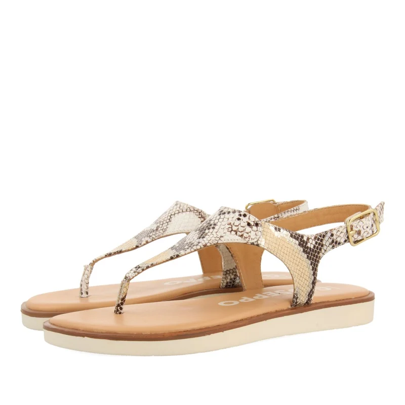 OFF-WHITE SNAKE PRINT LEATHER SANDALS FOR WOMEN XIBER