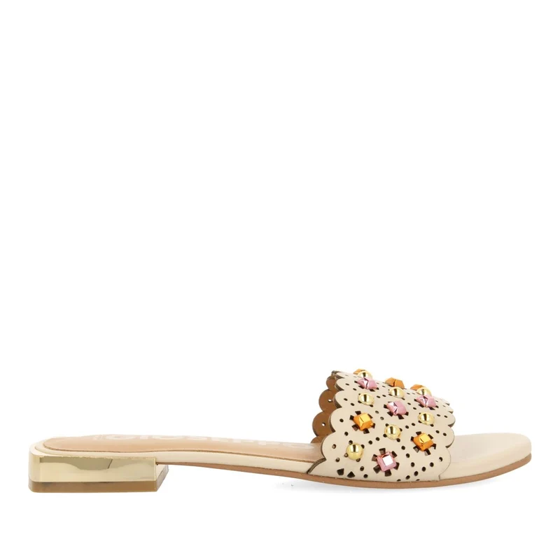 SANDALS TYPE PALA OFF-WHITE COLOR WITH STUDS ADORNMENTS FOR WOMEN LABIN