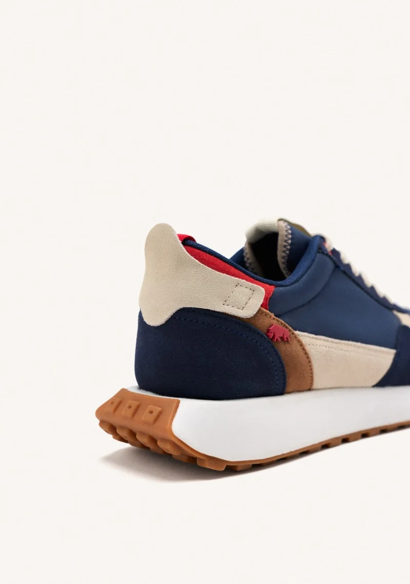 NAVY BLUE SNEAKERS WITH COLOR CONTRASTS FOR MEN ZENNOR