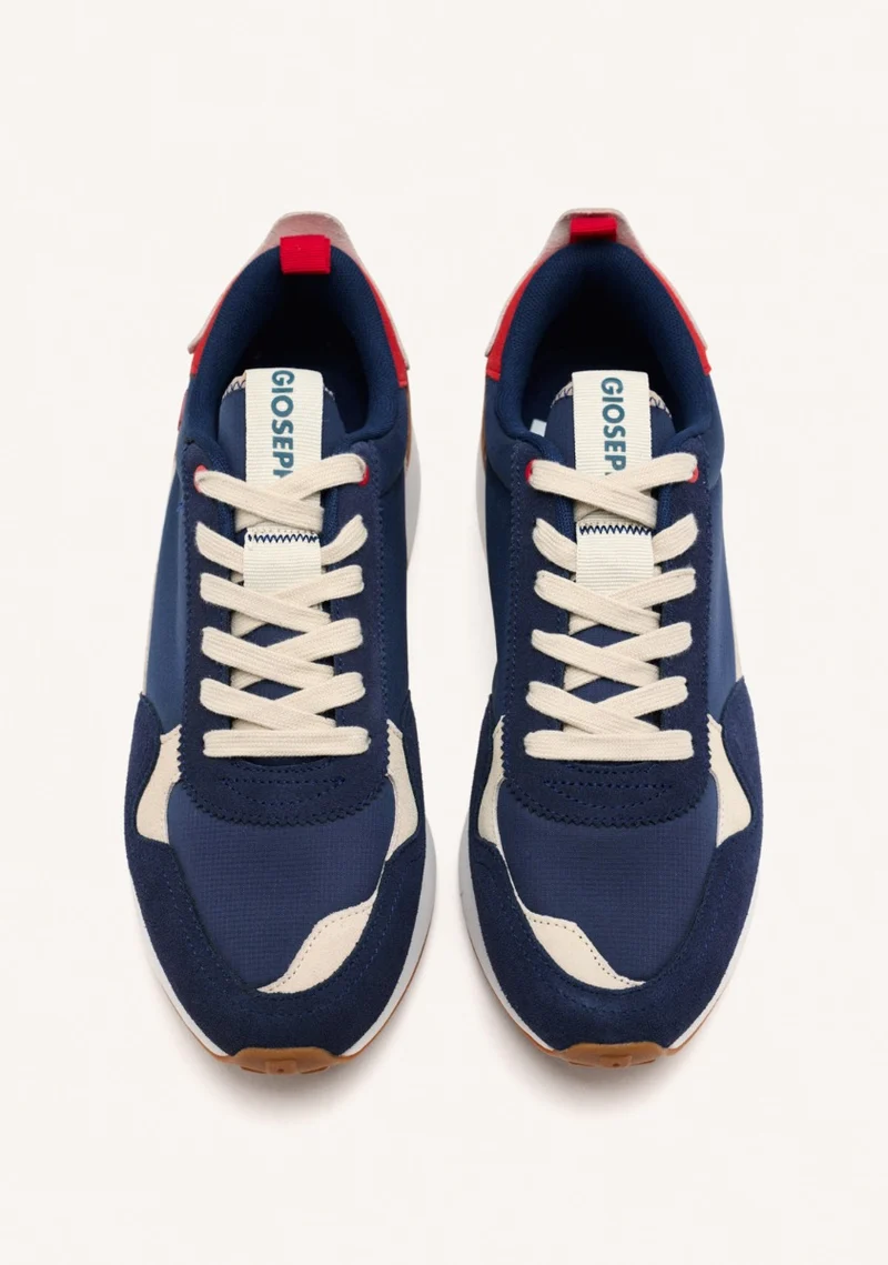 NAVY BLUE SNEAKERS WITH COLOR CONTRASTS FOR MEN ZENNOR