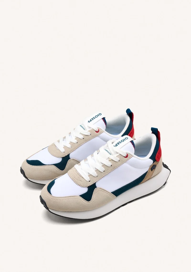 WHITE SNEAKERS WITH COLOR CONTRASTS FOR MEN ZENNOR
