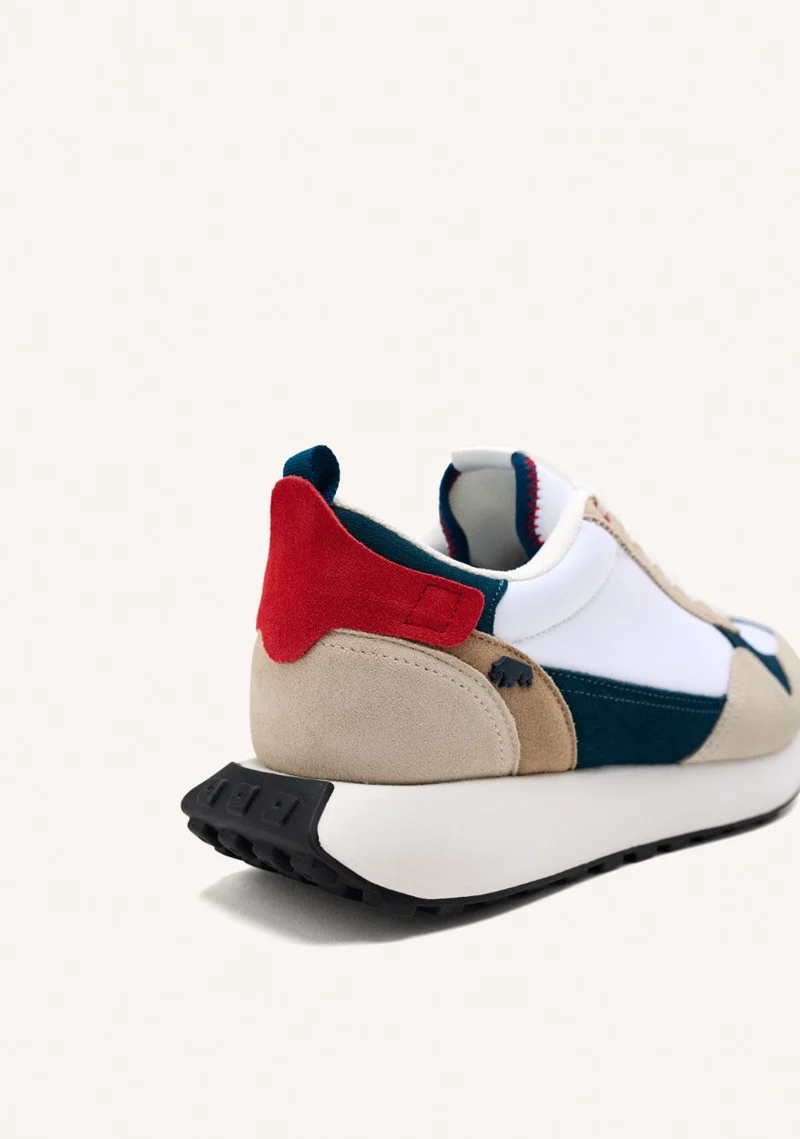 WHITE SNEAKERS WITH COLOR CONTRASTS FOR MEN ZENNOR