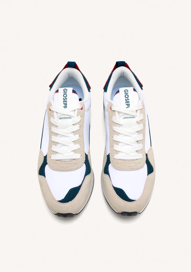 WHITE SNEAKERS WITH COLOR CONTRASTS FOR MEN ZENNOR