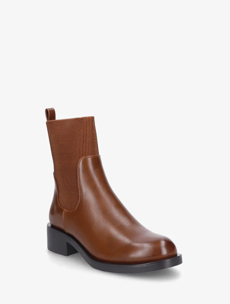 Bottines élastiquées en simili - Camel