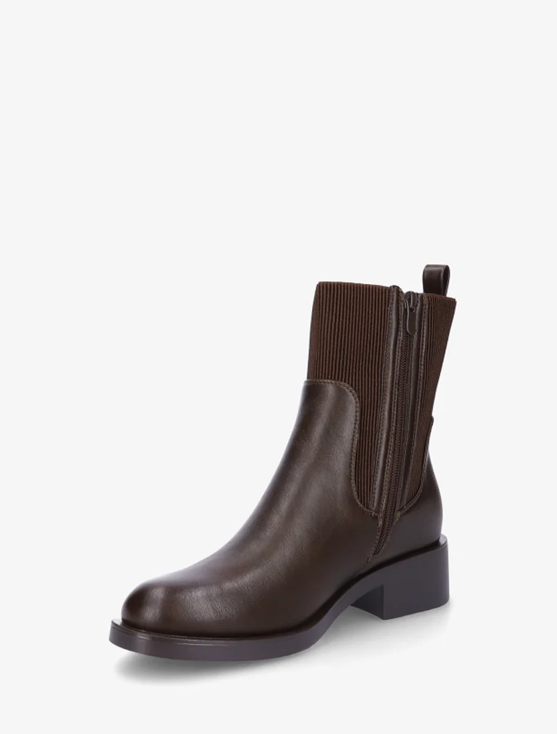 Bottines élastiquées en simili - Chocolat