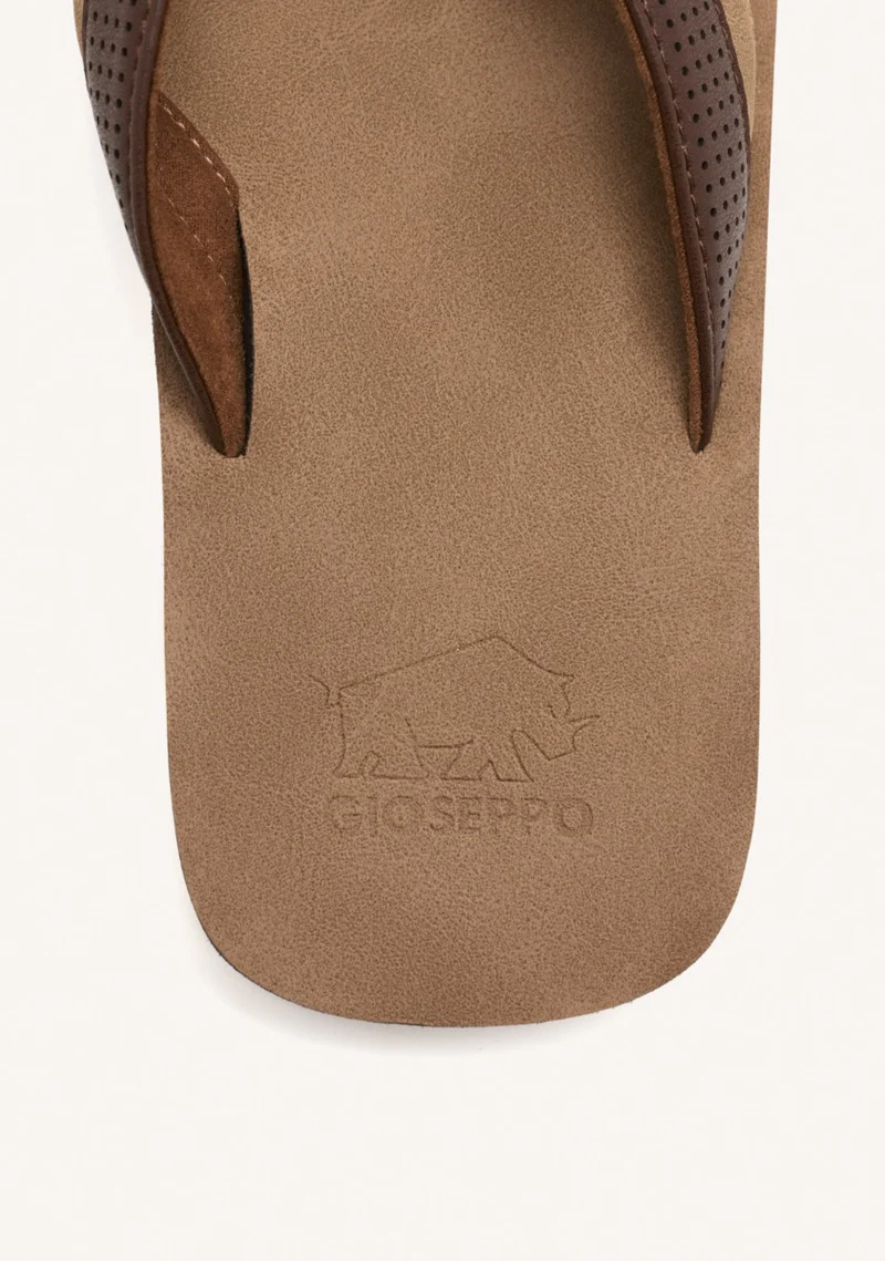 BROWN SANDALS WITH BICOLOR CUT FOR MEN BRENT