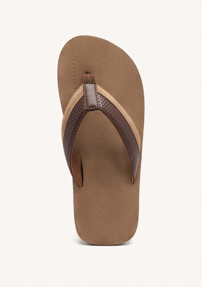 BROWN SANDALS WITH BICOLOR CUT FOR MEN BRENT