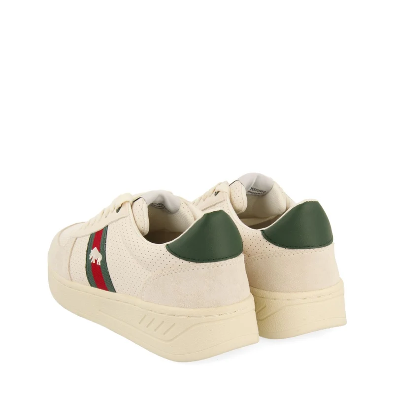 WHITE SNEAKERS WITH RED AND GREEN COLOR ACCENTS FOR MEN BARTOW