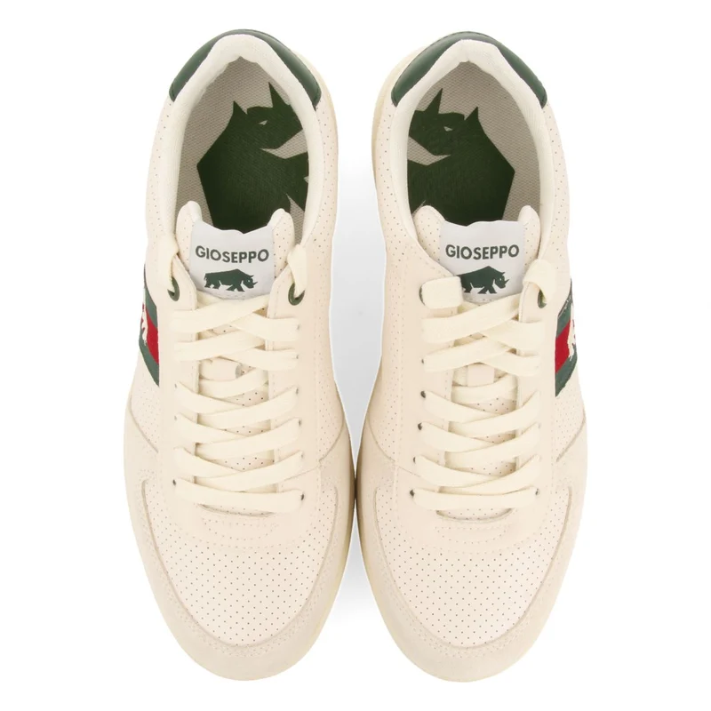WHITE SNEAKERS WITH RED AND GREEN COLOR ACCENTS FOR MEN BARTOW