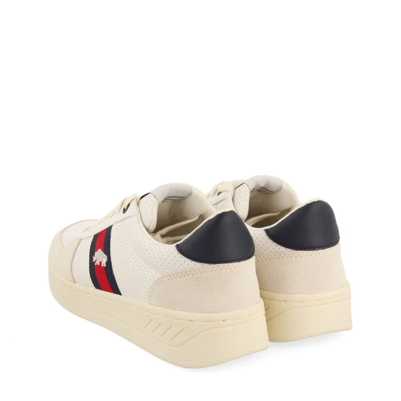 WHITE SNEAKERS WITH RED AND NAVY BLUE ACCENTS FOR MEN BARTOW