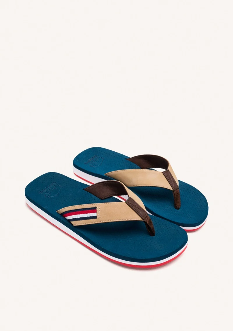 BLUE NAVY FLIP-FLOPS WITH COLOR CONTRASTS FOR MEN COLTON