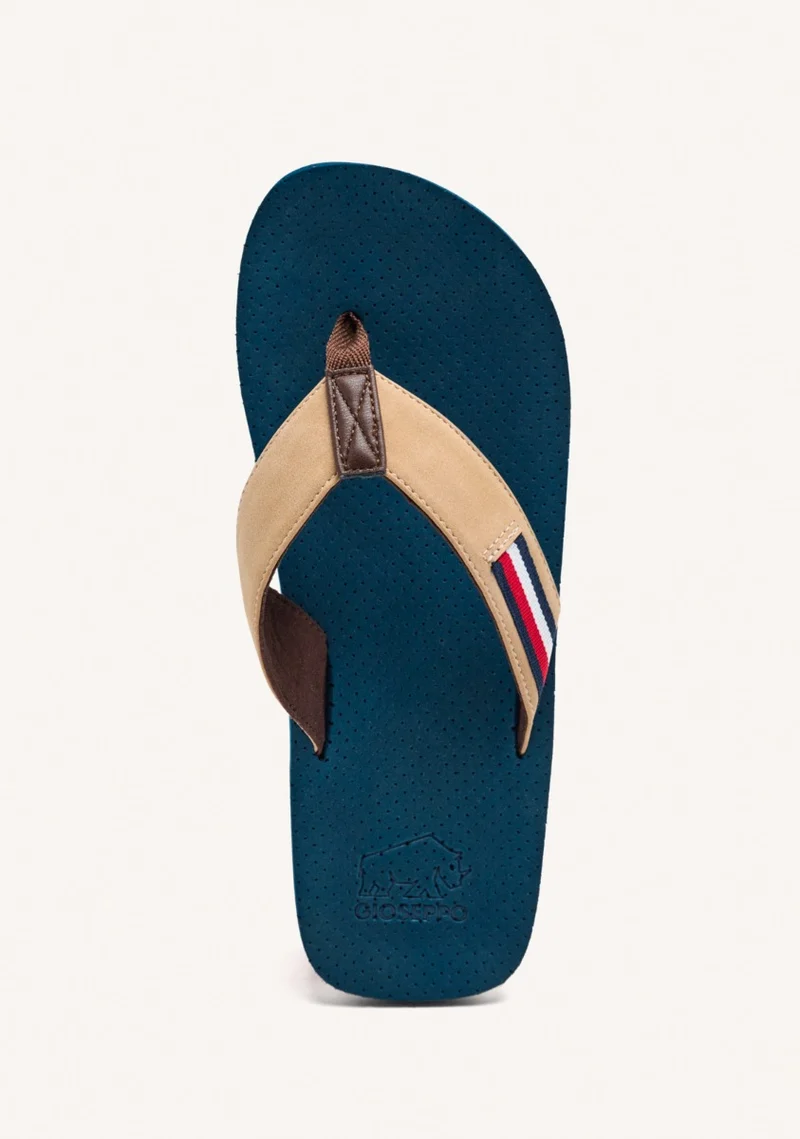 BLUE NAVY FLIP-FLOPS WITH COLOR CONTRASTS FOR MEN COLTON