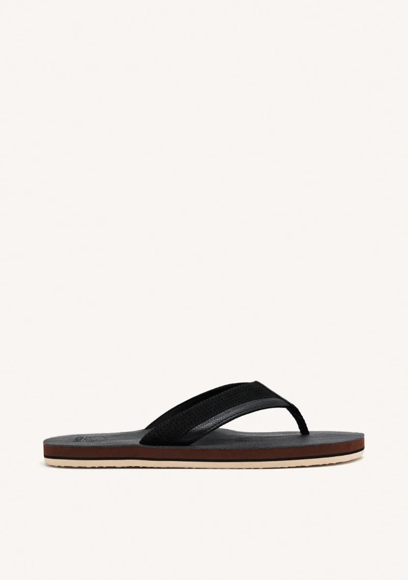 BLACK FLIP-FLOPS WITH TWO-TONE CUT FOR MEN BRENT
