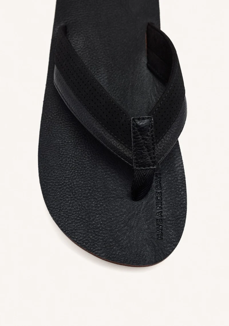 BLACK FLIP-FLOPS WITH TWO-TONE CUT FOR MEN BRENT