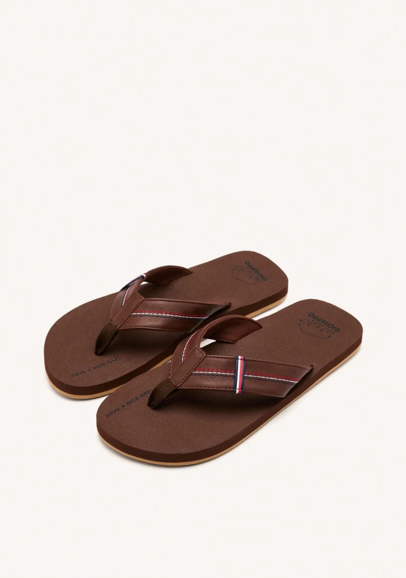 BROWN SANDALS WITH COLORFUL DETAILS FOR MEN CUTLER