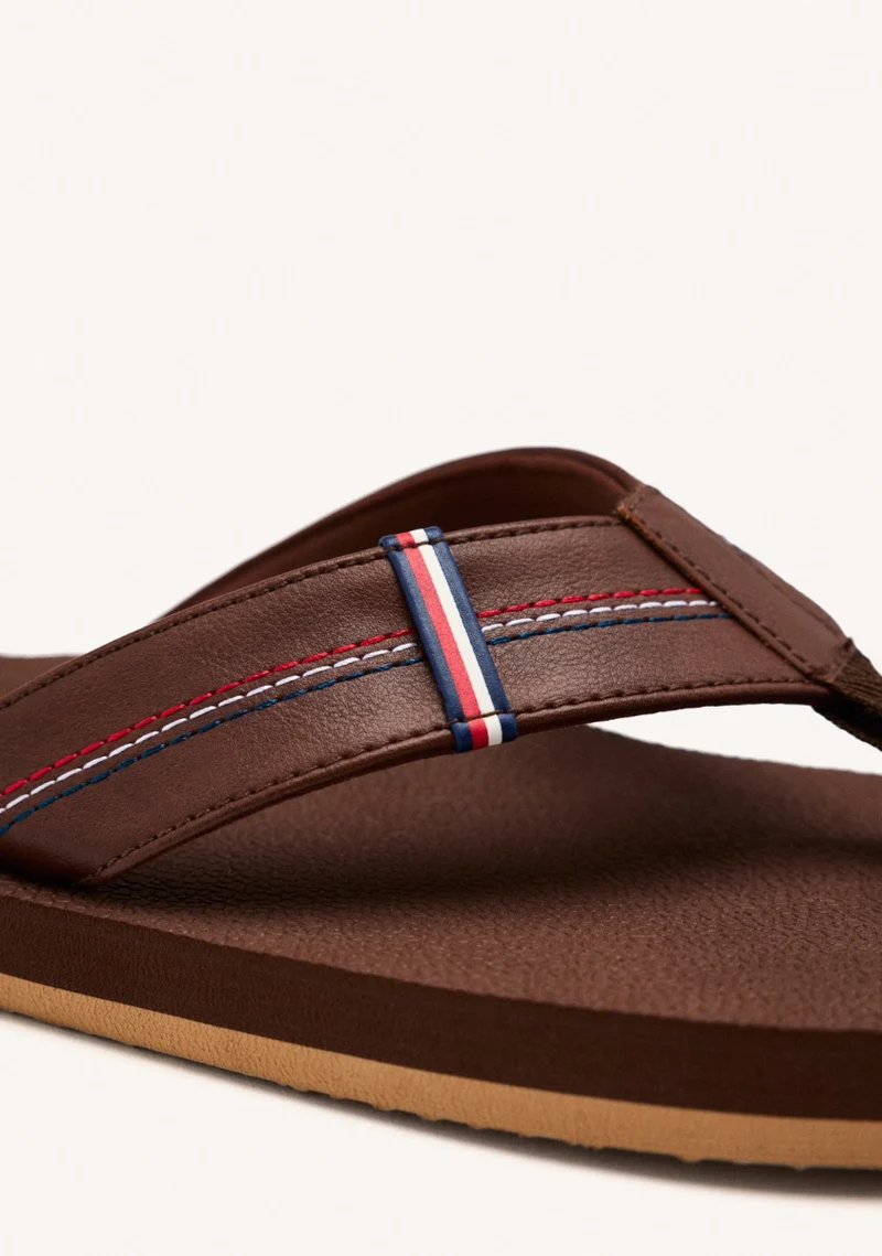 BROWN SANDALS WITH COLORFUL DETAILS FOR MEN CUTLER