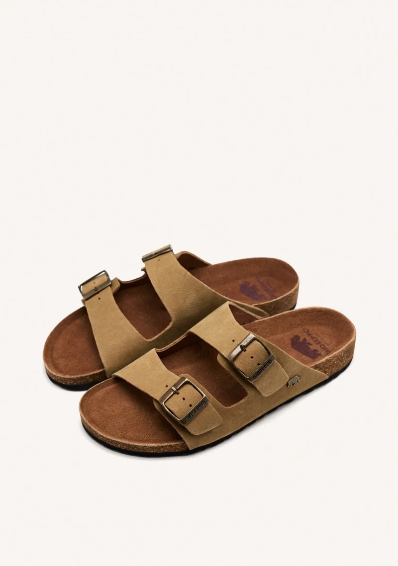 LEATHER SKIN COLOR SANDALS WITH BIO SOLE FOR MEN VIZZINI