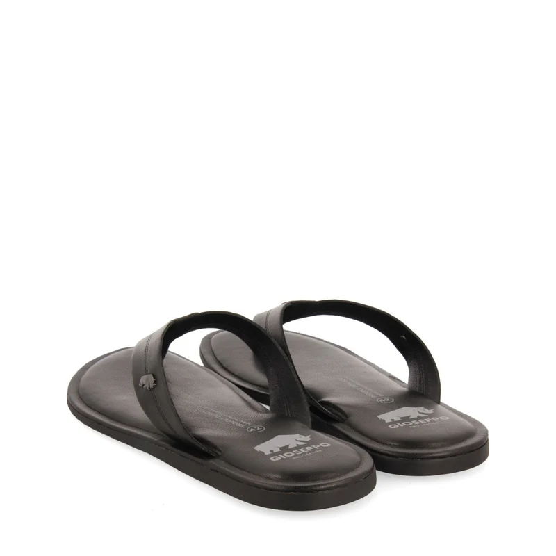 BLACK LEATHER FLIP-FLOPS FOR MEN WASCO
