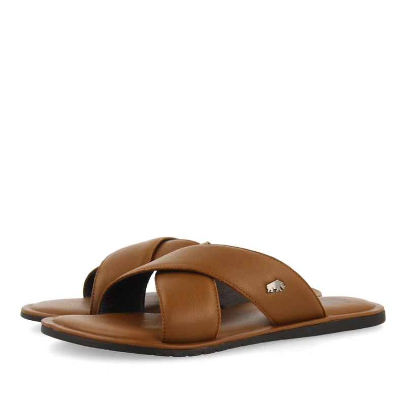 LEATHER SKIN SANDALS WITH CROSS STRAP FOR MEN OROSH